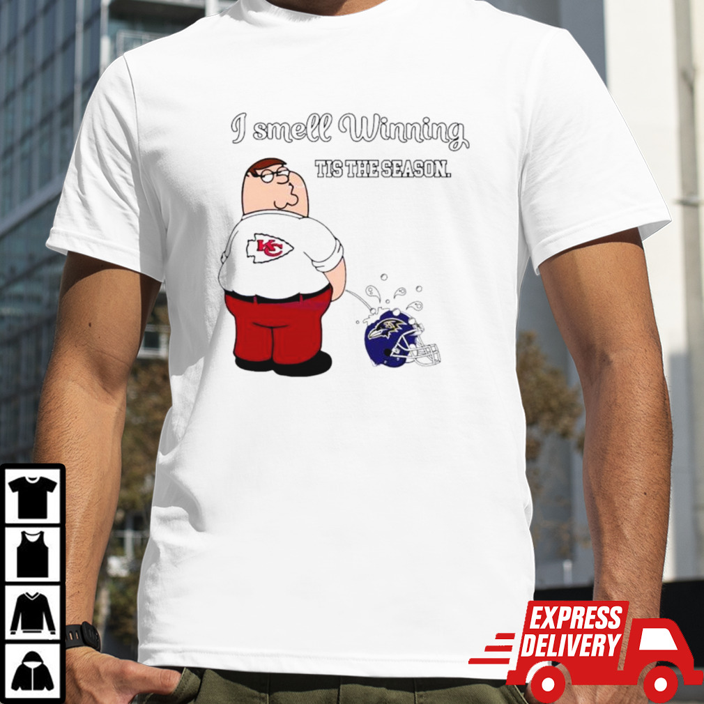 Peter Griffin Chiefs I smell winning Ravens shirt