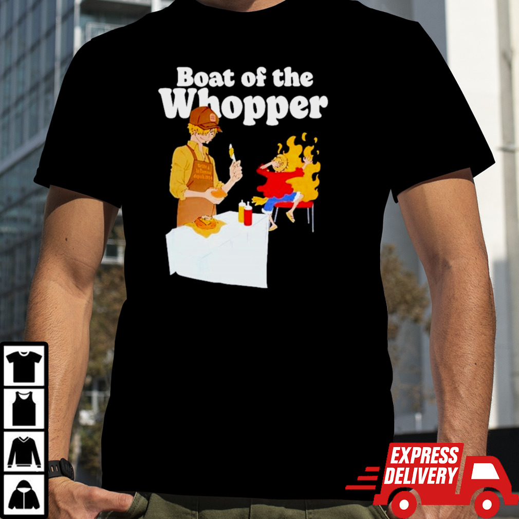 The One Piece X Burger King Menu Luffy boat of the whopper shirt