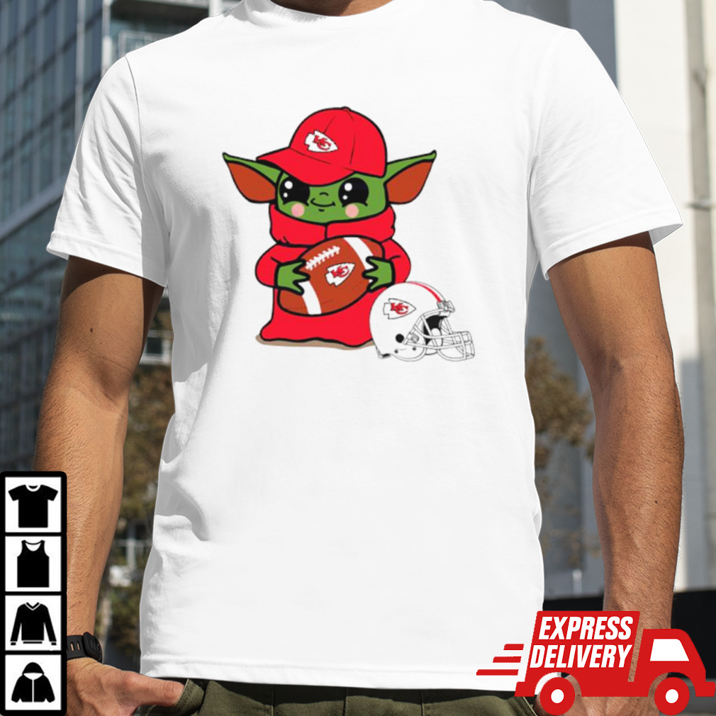 Baby Yoda Kansas City Chiefs football helmet shirt