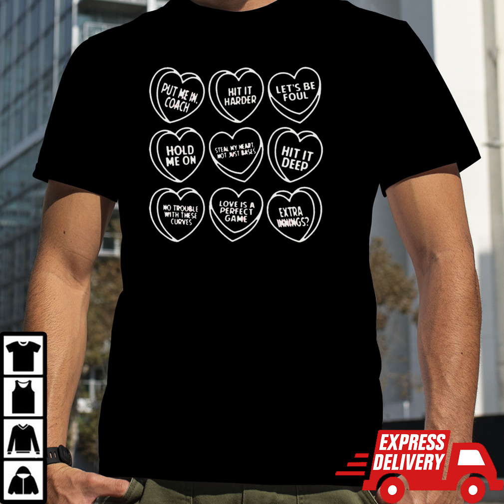 Baseball candy hearts shirt