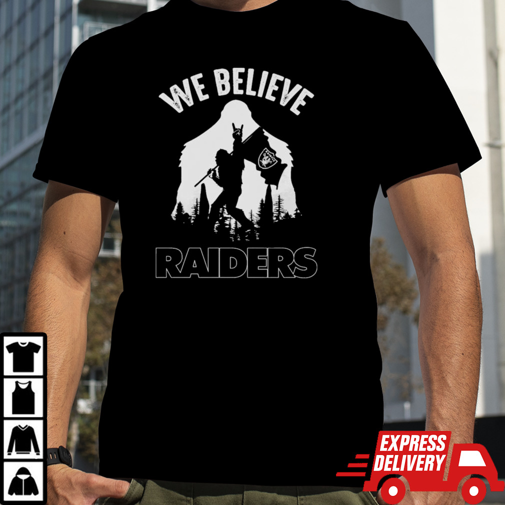 Bigfoot We Believe Las Vegas Raiders NFL Flag Shirt