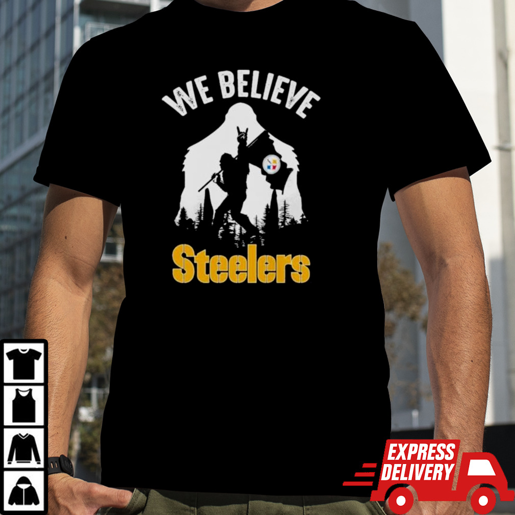 Bigfoot We Believe Pittsburgh Steelers NFL Flag Shirt