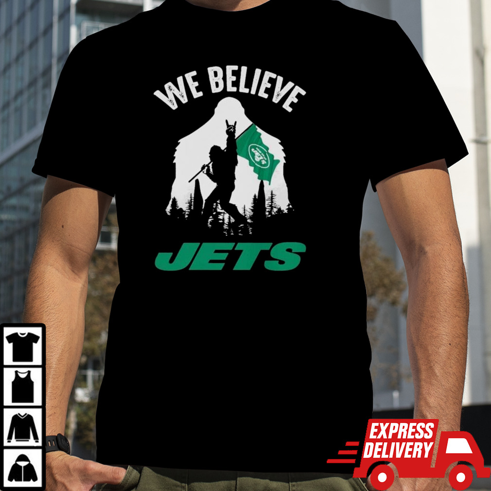 Bigfoot With Flag We Believe New York Jets 2024 T-Shirt