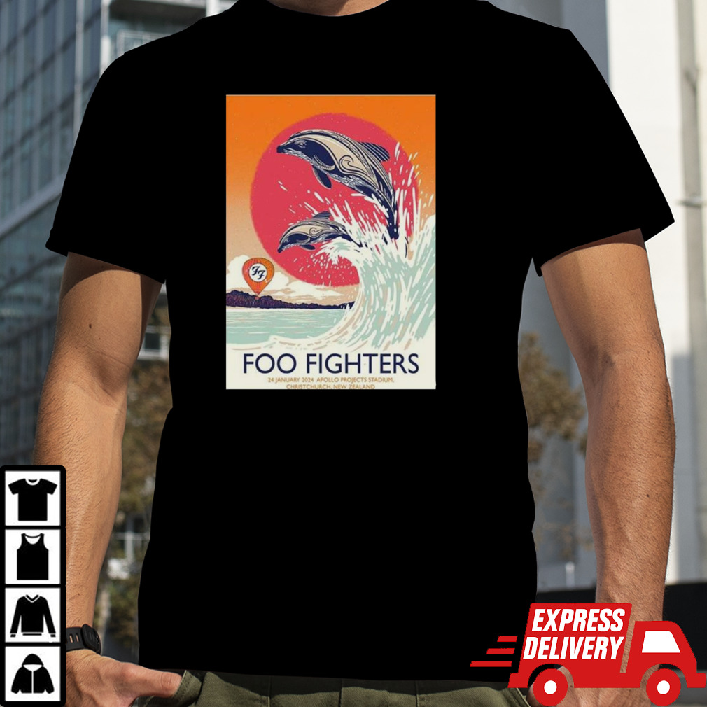 Foo Fighters 24 January 2024 Apollo Projects Stadium Christ Church New Zealand By Chris Thornley T-shirt