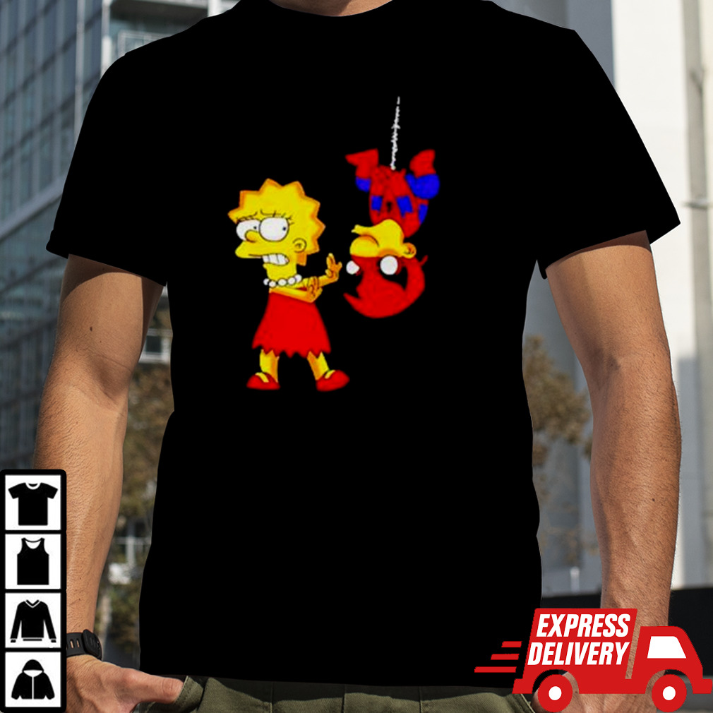 Lisa Simpson and Milhouse Van Houten Spider Man shirt