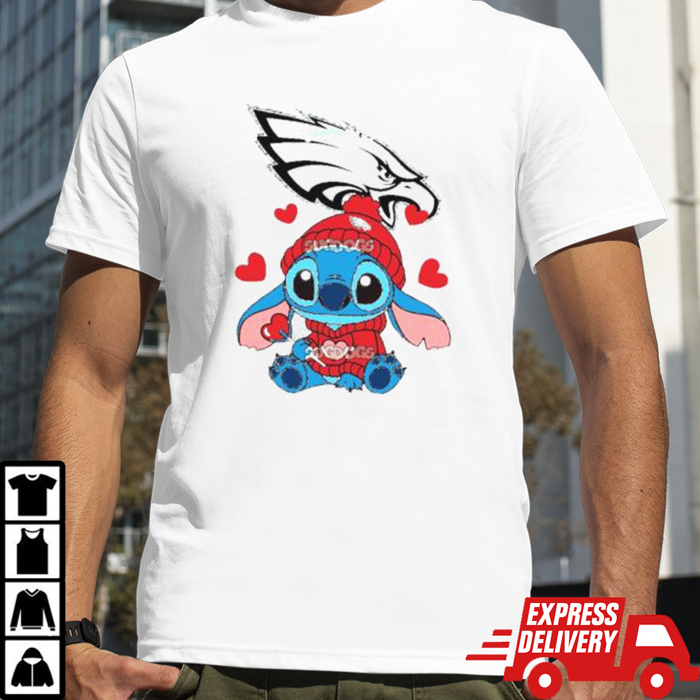 Stitch Valentine Candy Heart Philadelphia Eagles shirt