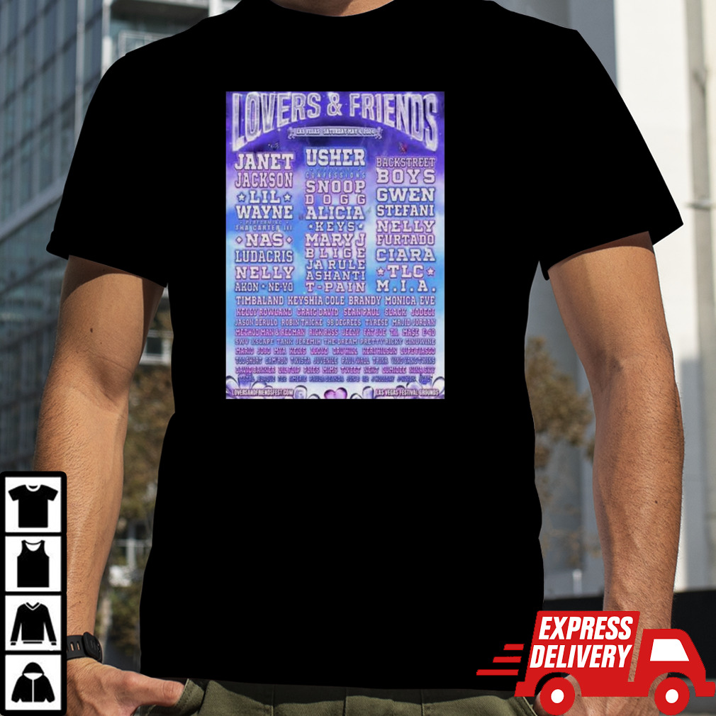 The Lineup For The Lovers And Friends Festival 2024 Las Vegas T-shirt