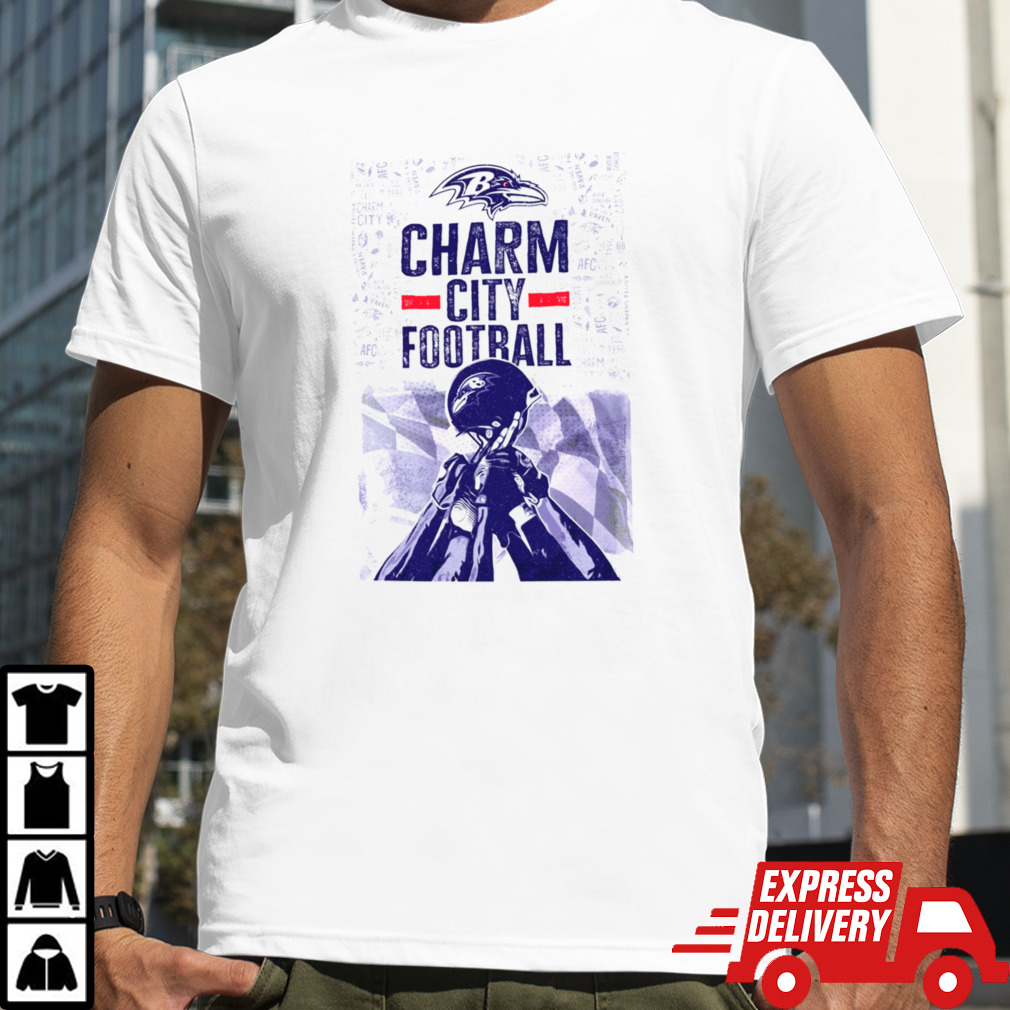 Baltimore Ravens Charm City Football 2023 2024 Super Bowl T-Shirt