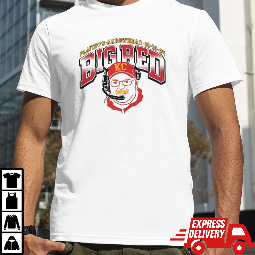 Big Red Andy Reid Mustache 2023-2024 Playoffs Arrowhead T-Shirt