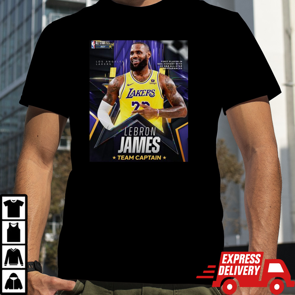 Lebron James First Player in NBA History with 20 NBA All-Star Appearances Team Captain Shirt