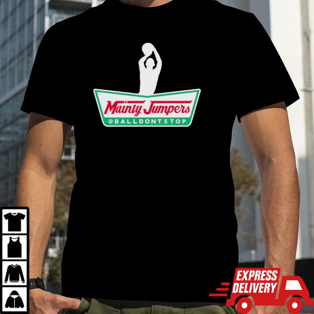 Mainly Jumpers basketball parody logo shirt