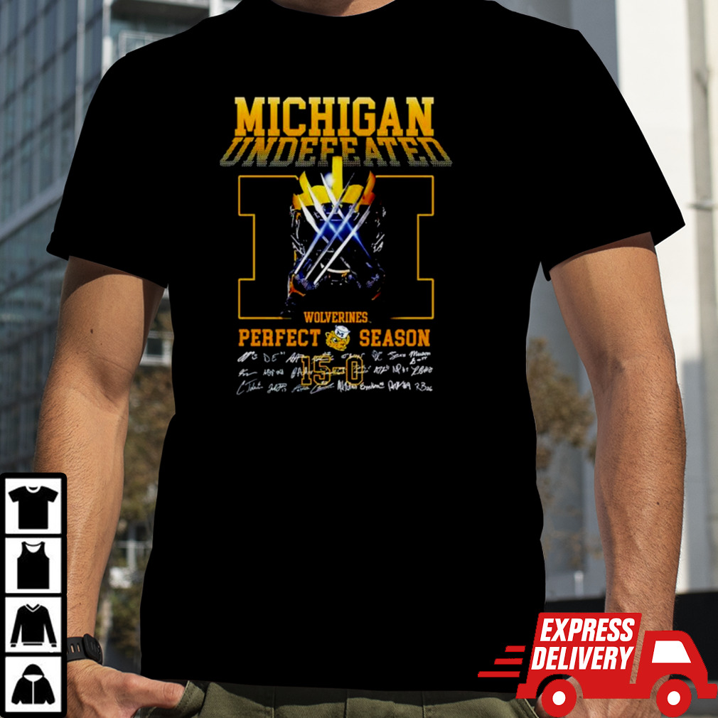 Michigan Wolverines 2024 undefeated perfect season signatures shirt