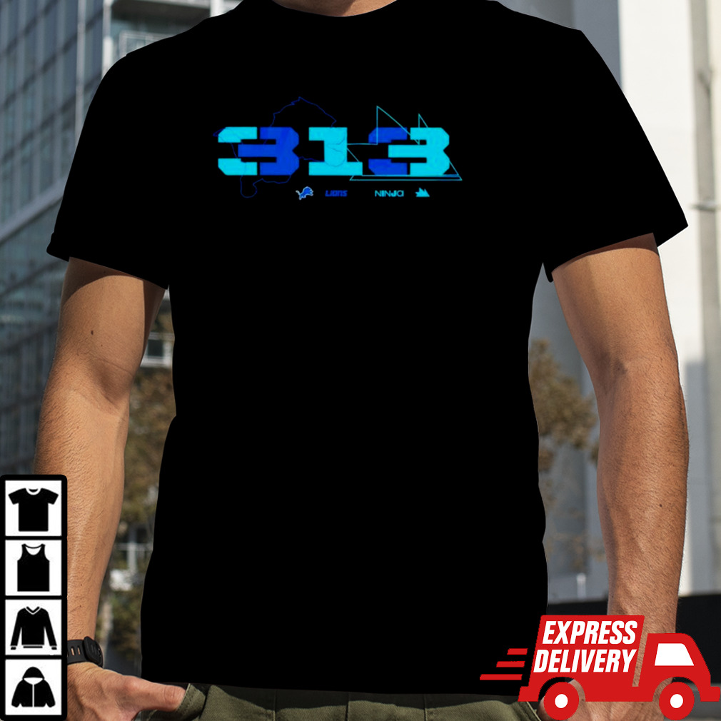 Ninja x Detroit Lions 313 logo shirt