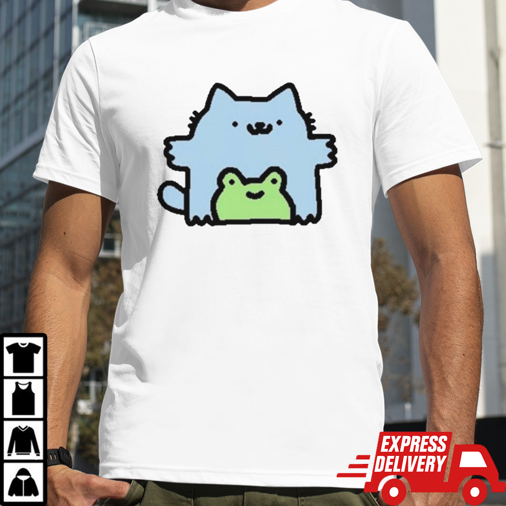 Silly nub cat frog shirt