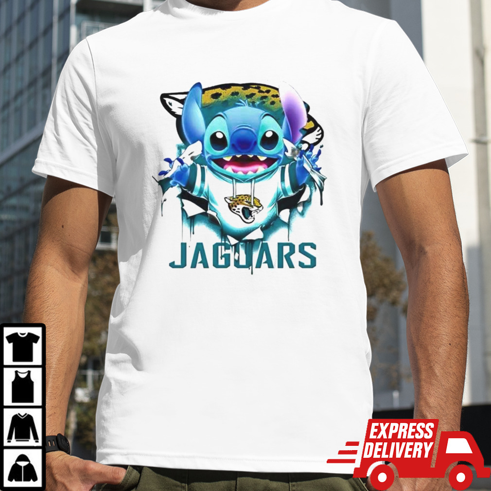 Stitch Inside Jacksonville Jaguars Logo 2024 T-Shirt