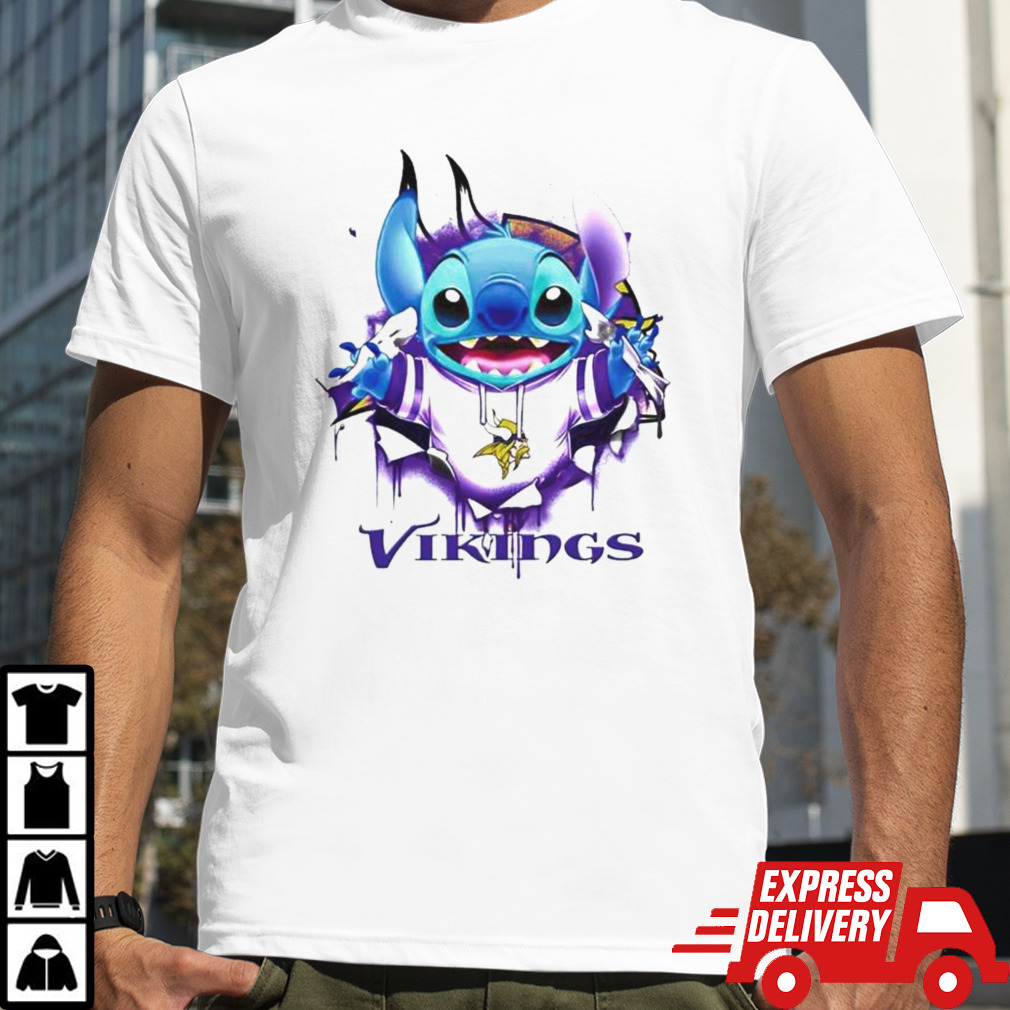 Stitch Inside Minnesota Vikings Logo 2024 T-shirt