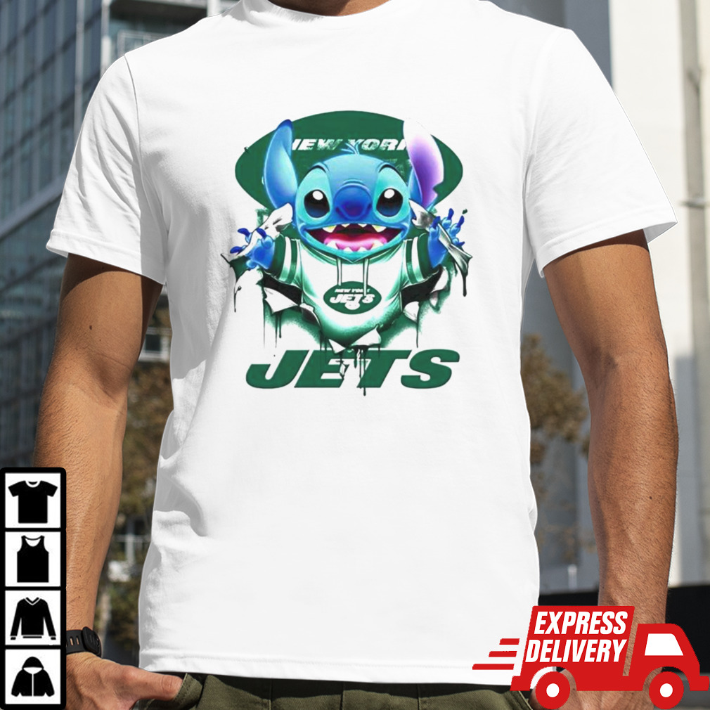 Stitch Inside New York Jets Logo 2024 T-shirt