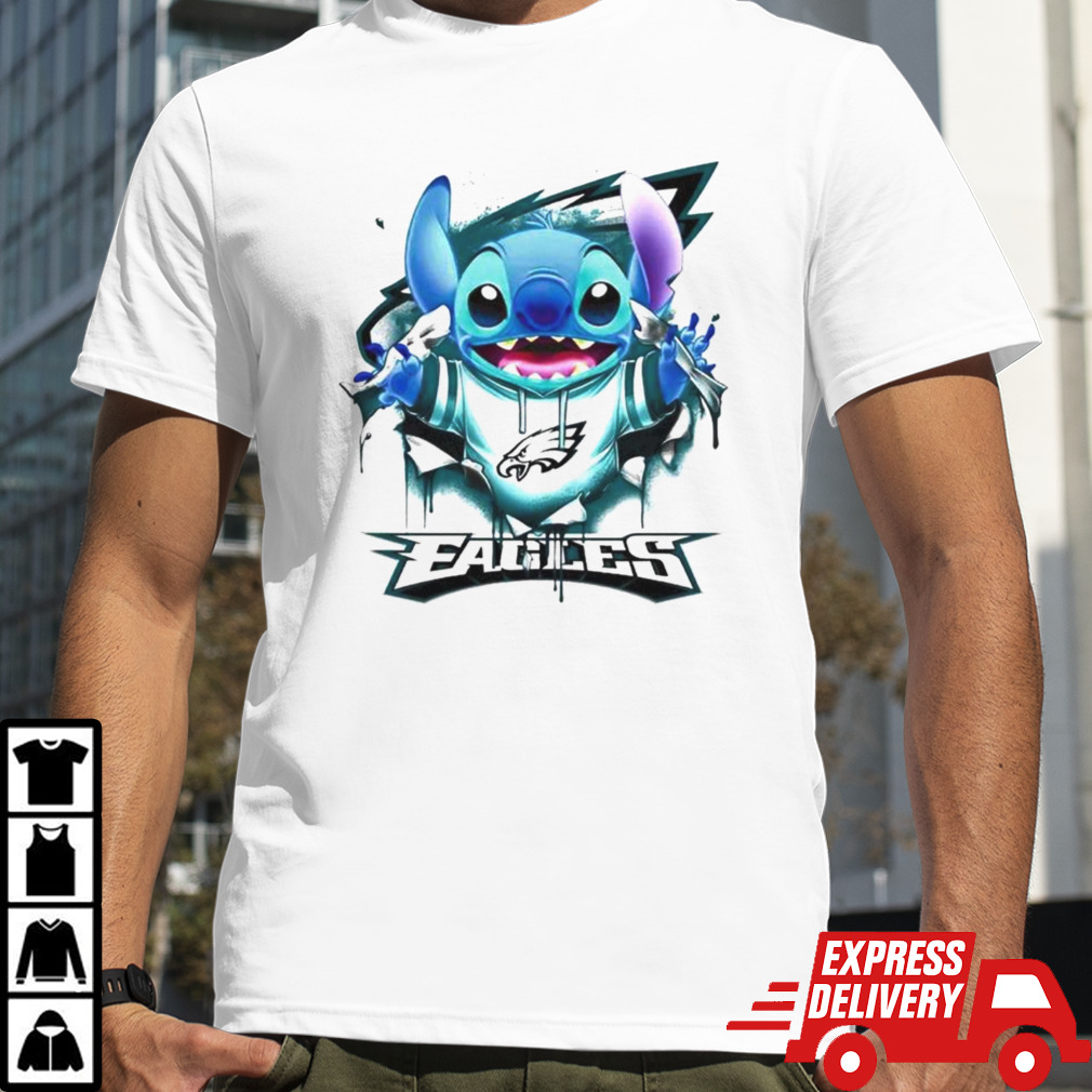 Stitch Inside Philadelphia Eagles Logo 2024 T-shirt