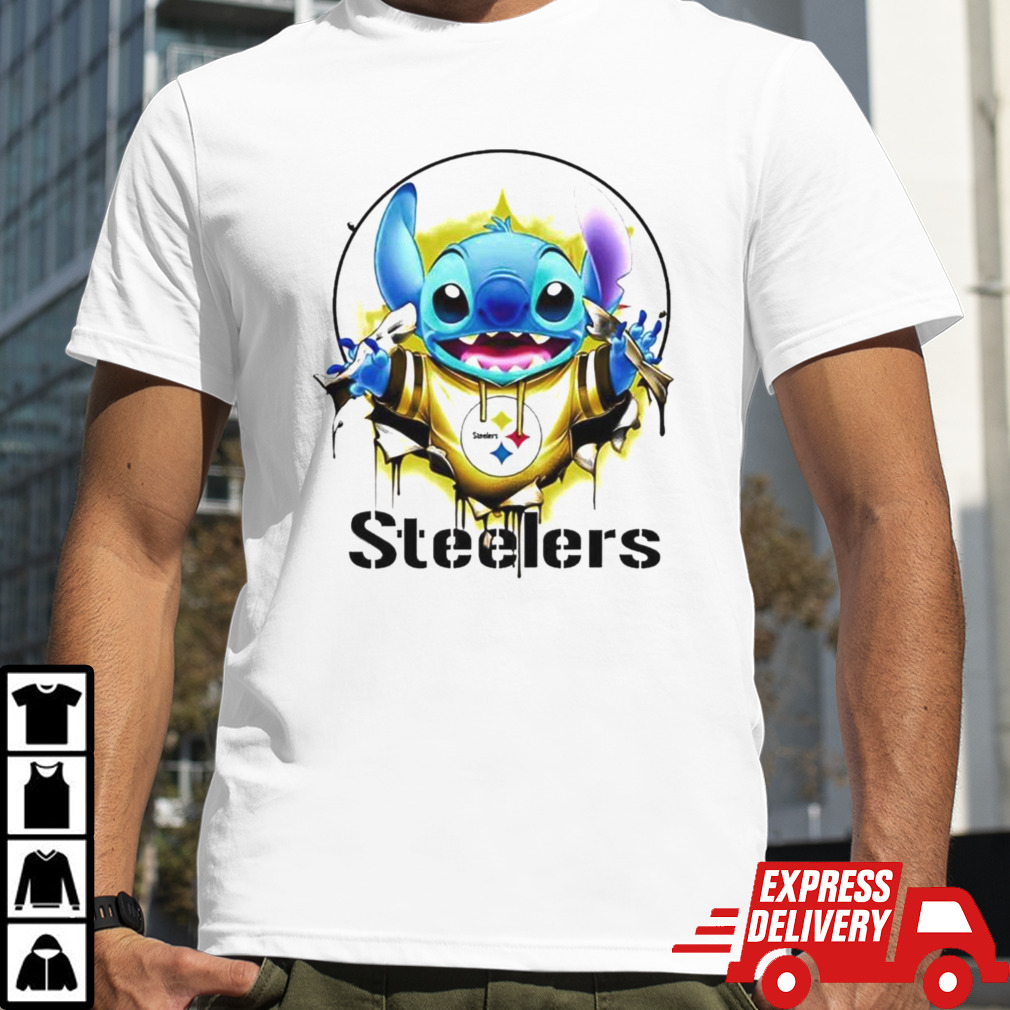 Stitch Inside Pittsburgh Steelers Logo 2024 T-shirt