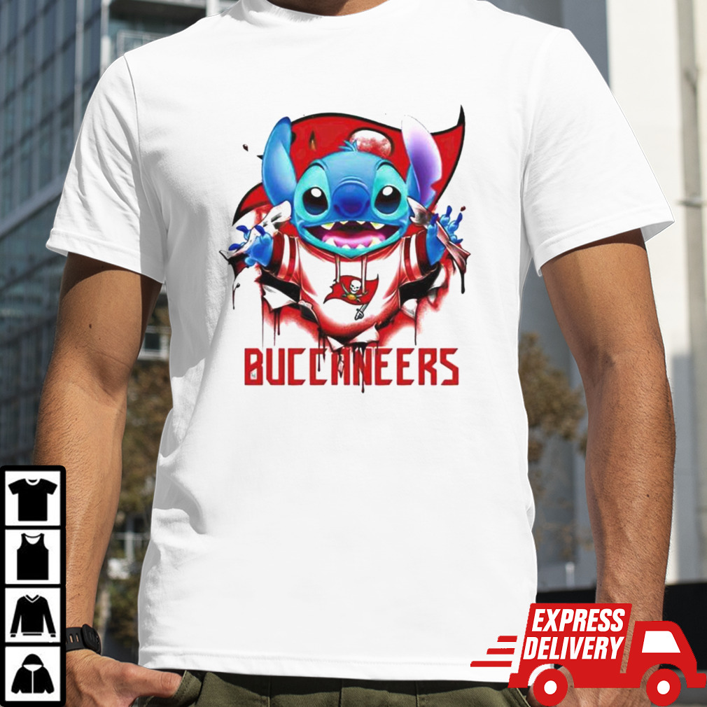 Stitch Inside Tampa Bay Buccaneers Logo 2024 T-shirt