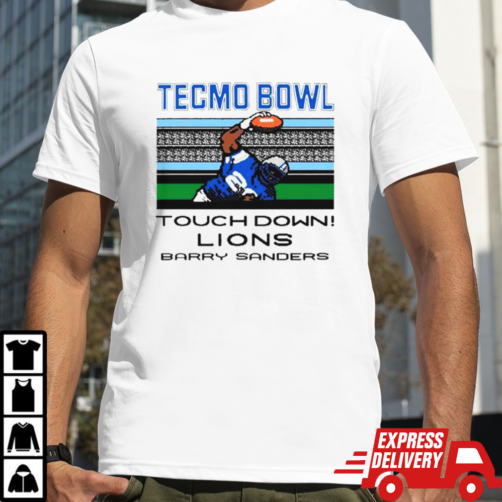 Tecmo Bowl Touch Down Lions Barry Sanders shirt