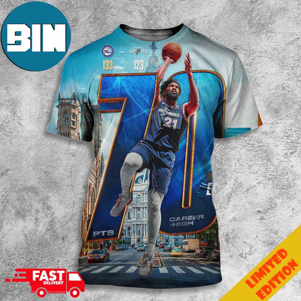 70 PTS Career-high for Joel Embiid 3D T-Shirt