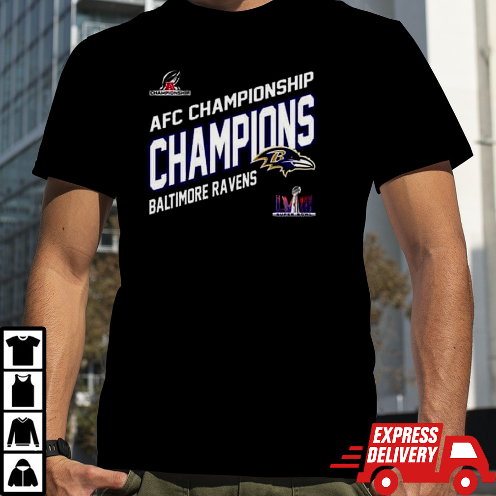 Congratulations Baltimore Ravens AFC Championship Winners Merchandise Champions Logo Super Bowl LVIII 2024 Fan Gifts Merchandise T-Shirt