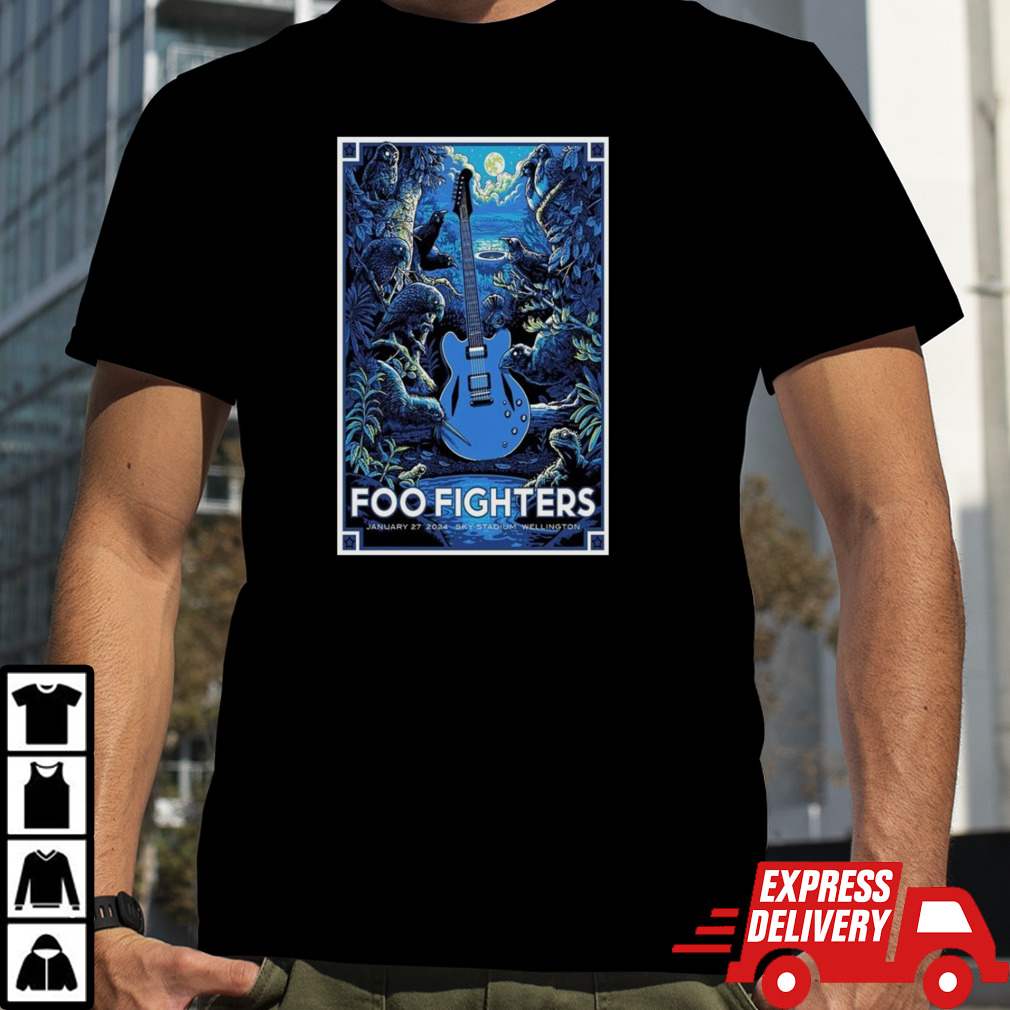 Foo Fighters Wellington Tonight January 27 2024 Sky Stadium Wellington Merchandise Tour T-Shirt