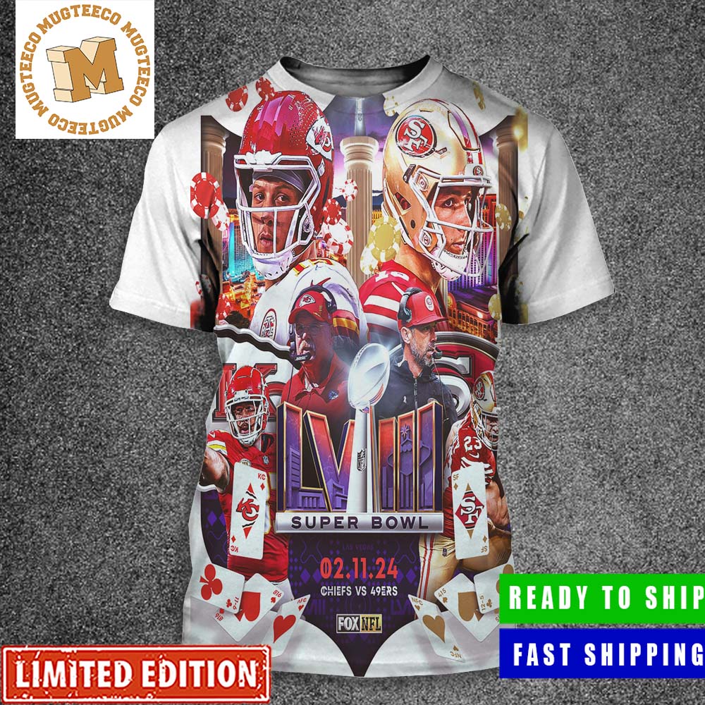 Head To Head Matchup San Francisco 49ers X Kanas City Chiefs February 11 2024 Super Bowl LVIII All Over Print Shirt