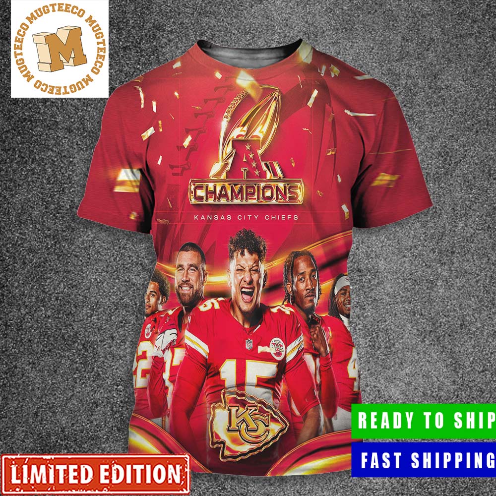 Kansas City Chiefs Back To Back AFC Championship Game Champions Poster All Over Print Shirt