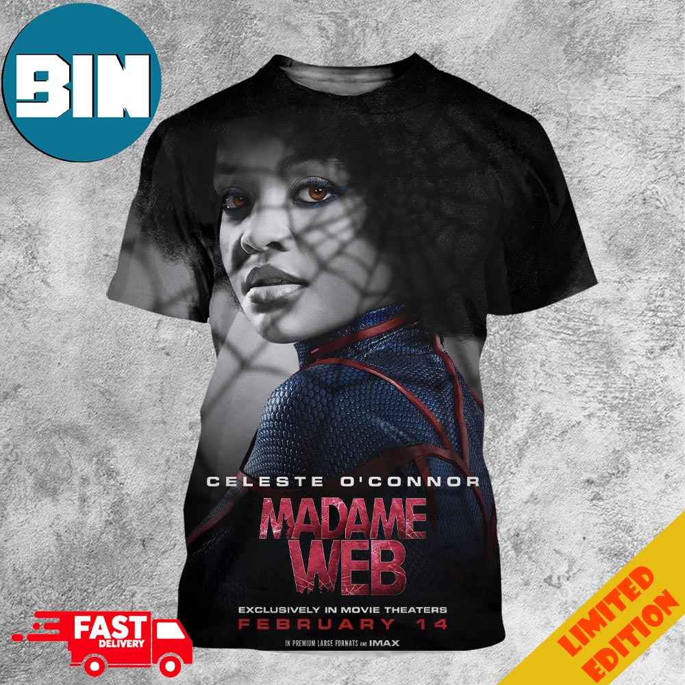 Madame Web New Posters Celeste O'Conner Movie Theaters February 14 3D T-Shirt