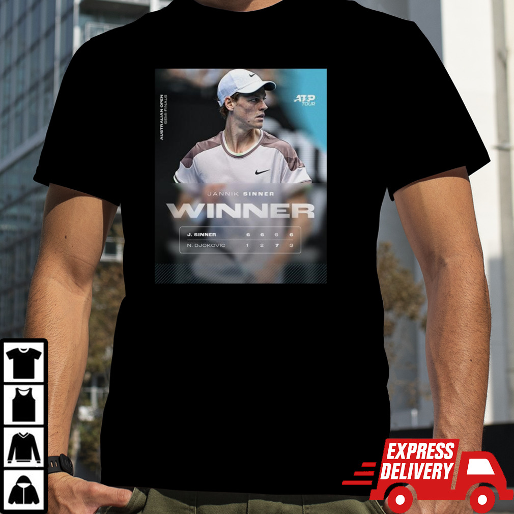 SIN-SATIONAL Jannik Sinner Dismisses Novak Djokovic To Book A Spot In His First Grand Slam Final ATP Tour Aus Open 2024 T-Shirt