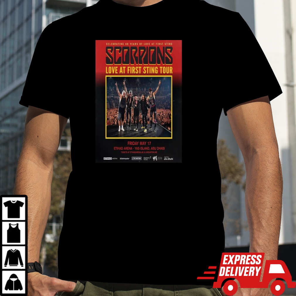 Scorpions 2024 Love At First Sting Tour At Etihad Yas Island In Abu Dhabi On May 17th Shirt