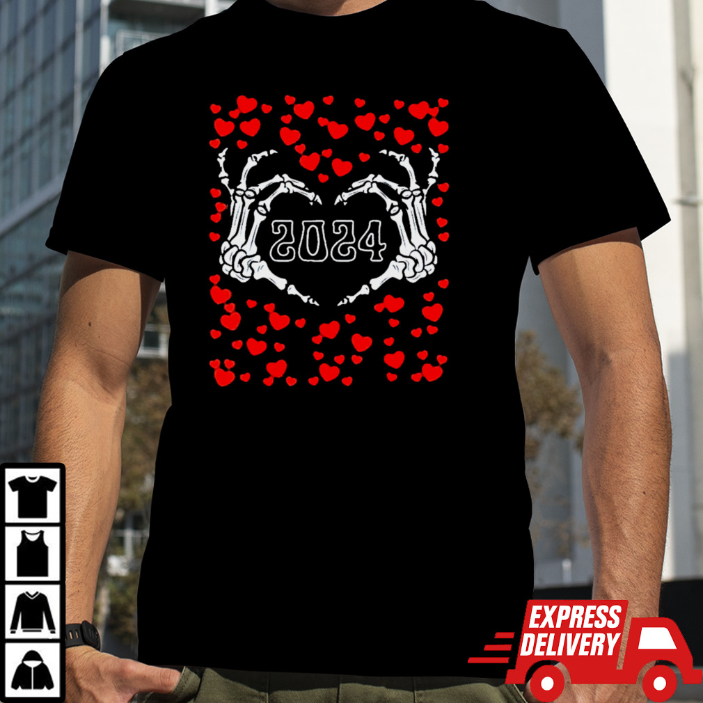 Skeleton Hand Heart Valentines Day Funny 2024 Heart’s Shirt