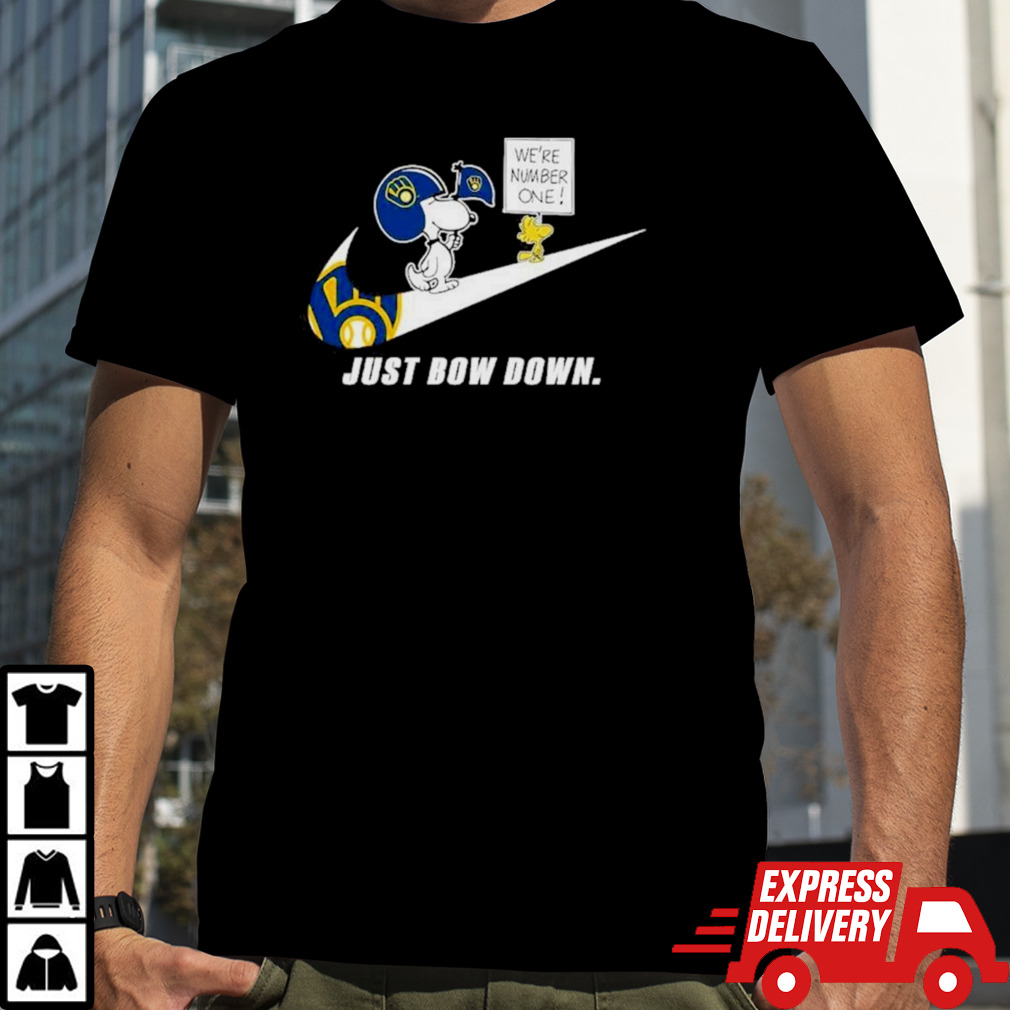 Snoopy MLB Just Bow Down Milwaukee Brewers Shirt