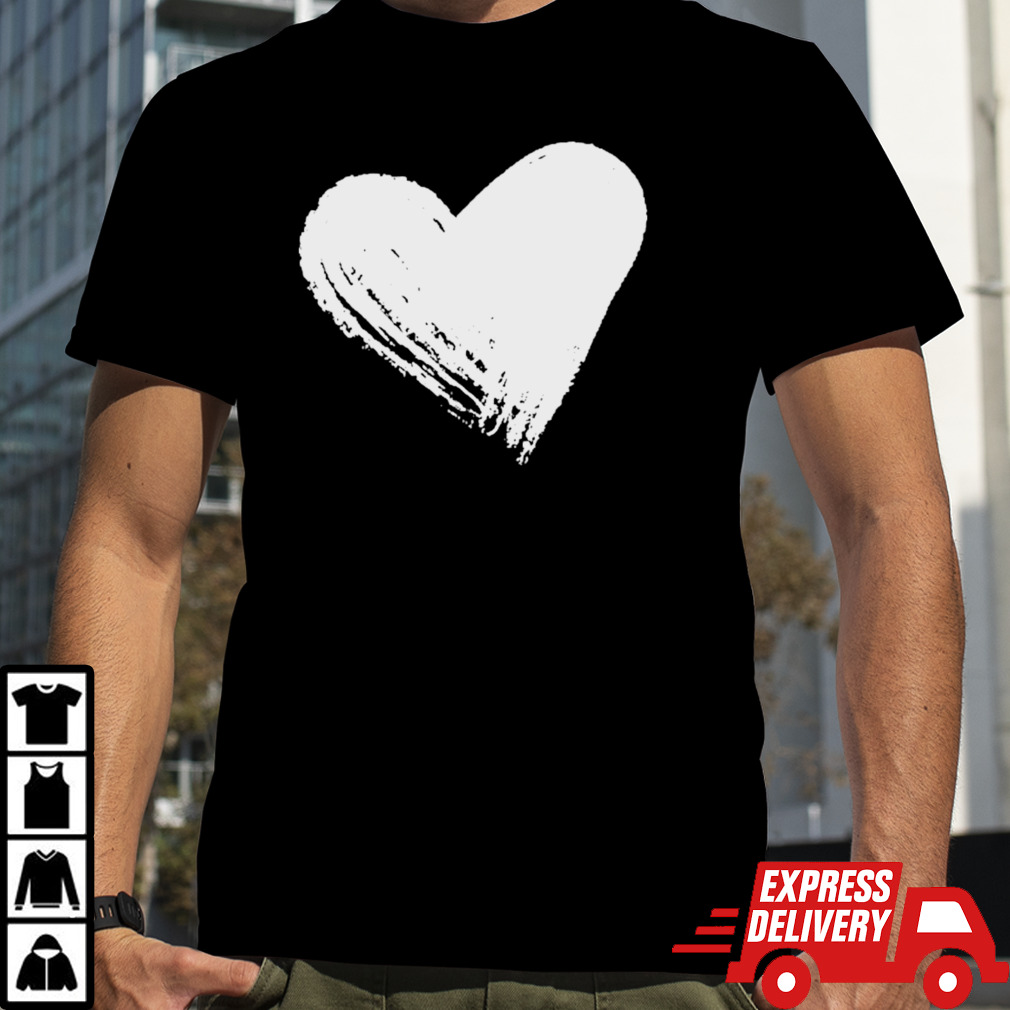 White Heart Art Valentine Shirt