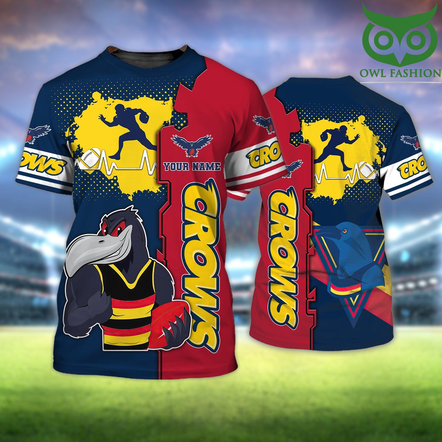 Adelaide Crows Football Club Personalized Name 3D Tshirt