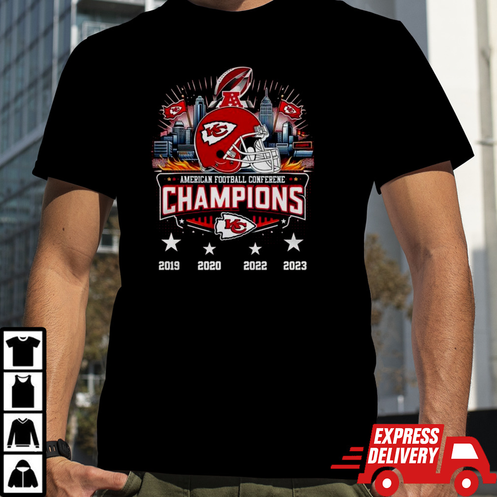 American Football Conference Champions 2023 Kansas City Chiefs 2019-2023 Helmet T-Shirt