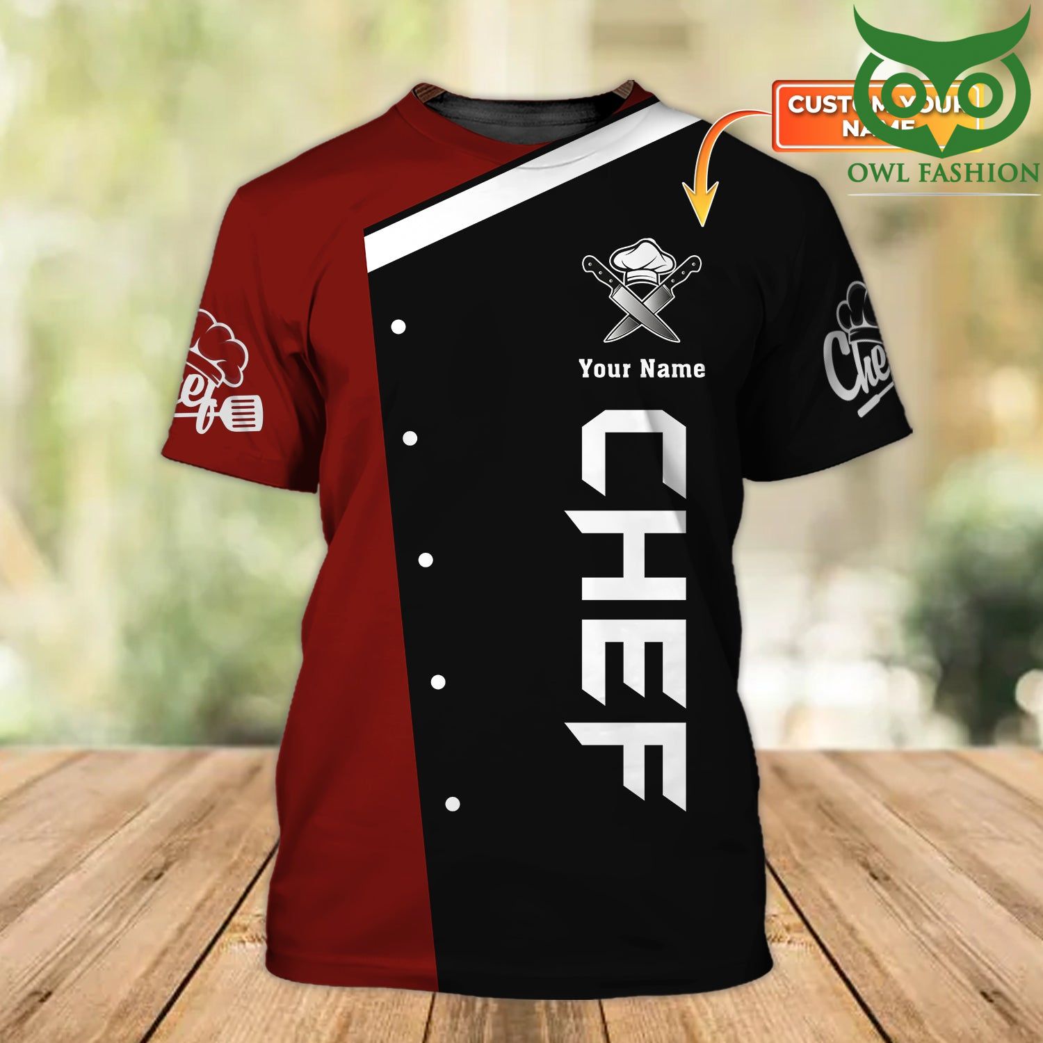 Chef Personalized Name 3D Tshirt