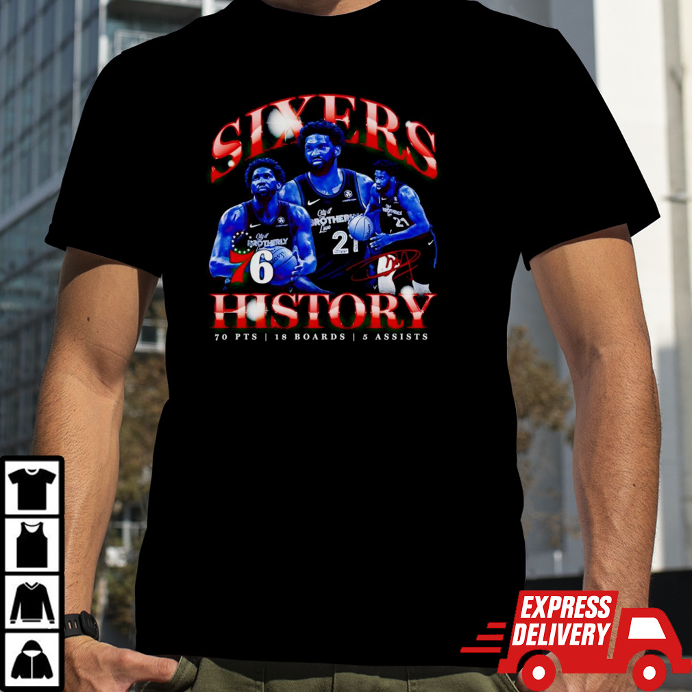 Joel Embiid Philadelphia 76ers sixers history shirt