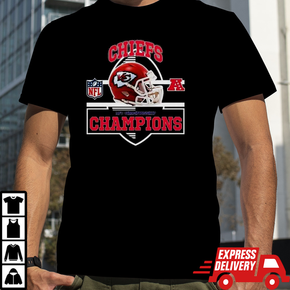 Kansas City Chiefs Are 2024 AFC Championship Champions NFL Playoffs Team Helmet T-Shirt