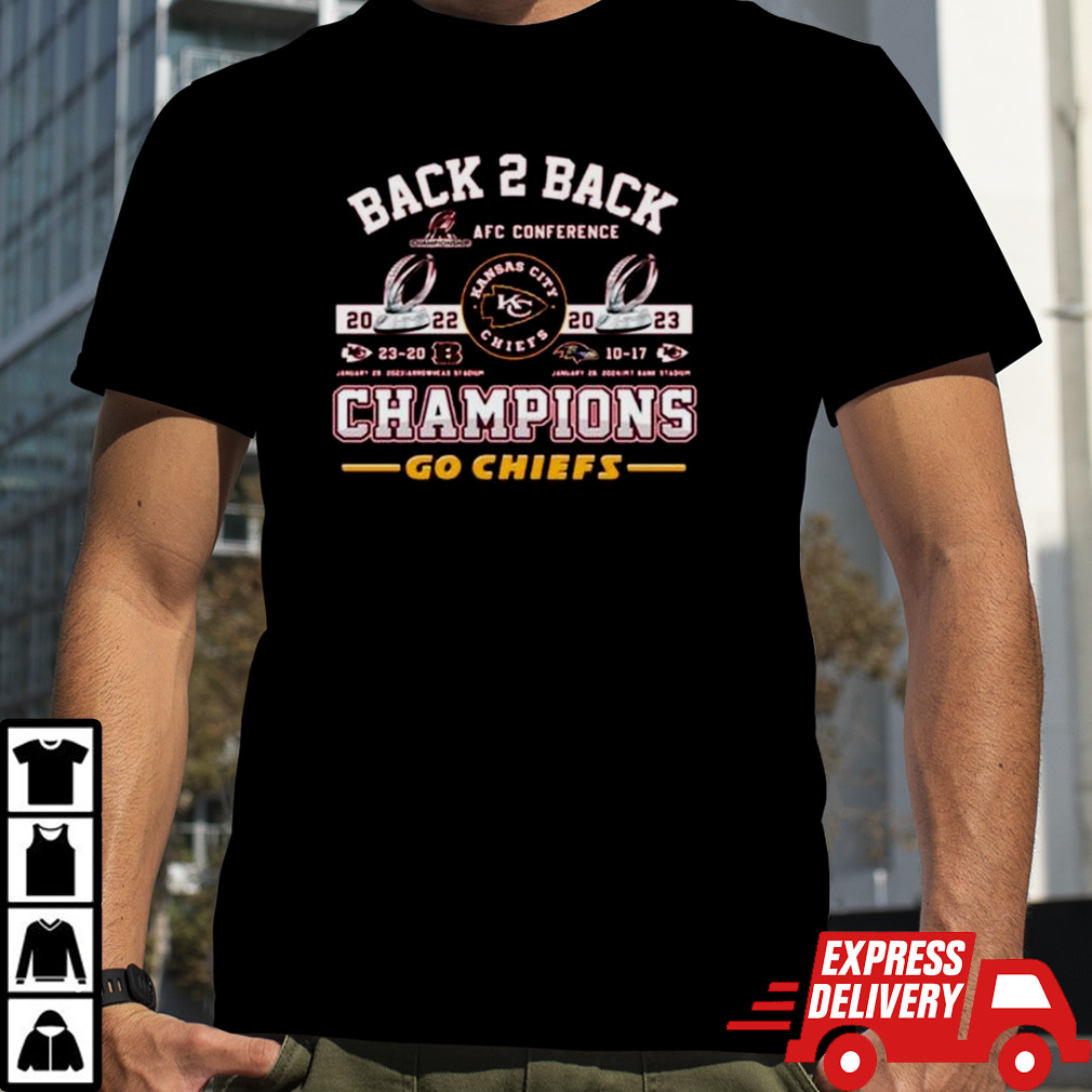 Kansas City Chiefs Back 2 Back 2022 2023 Champions Go Chiefs T-shirt