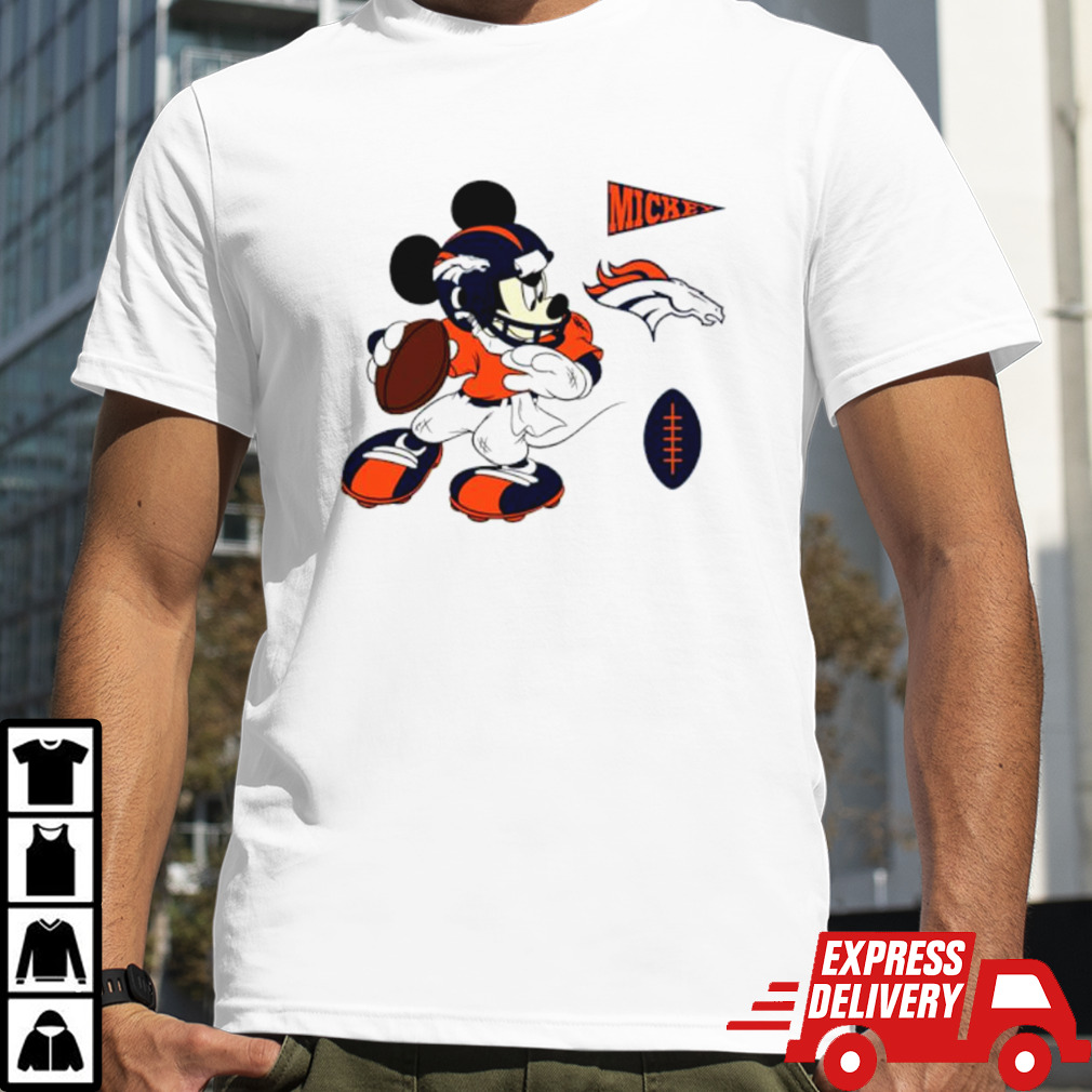 Mickey mouse player Denver Broncos Disney football shirt