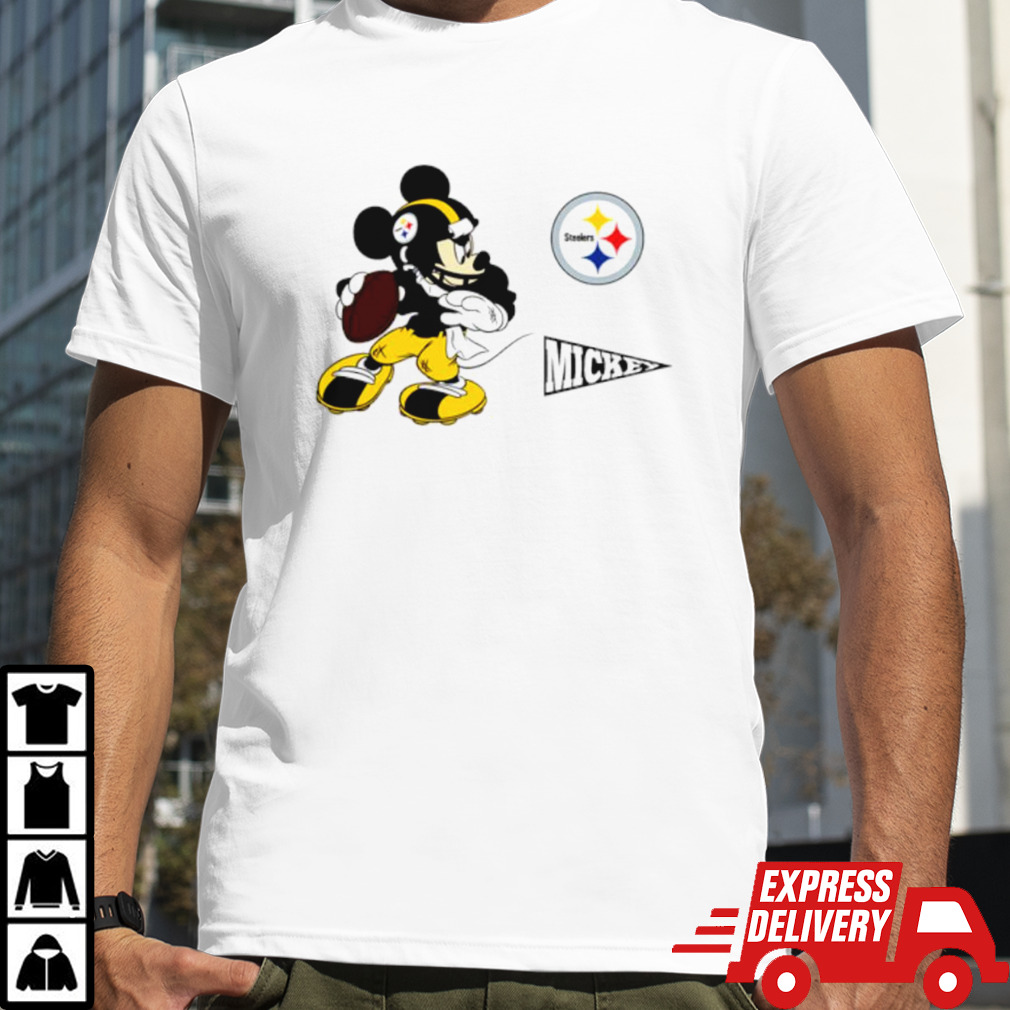 Mickey mouse player Pittsburgh Steelers Disney football shirt