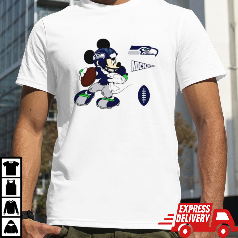 Mickey mouse player Seattle Seahawks Disney football shirt