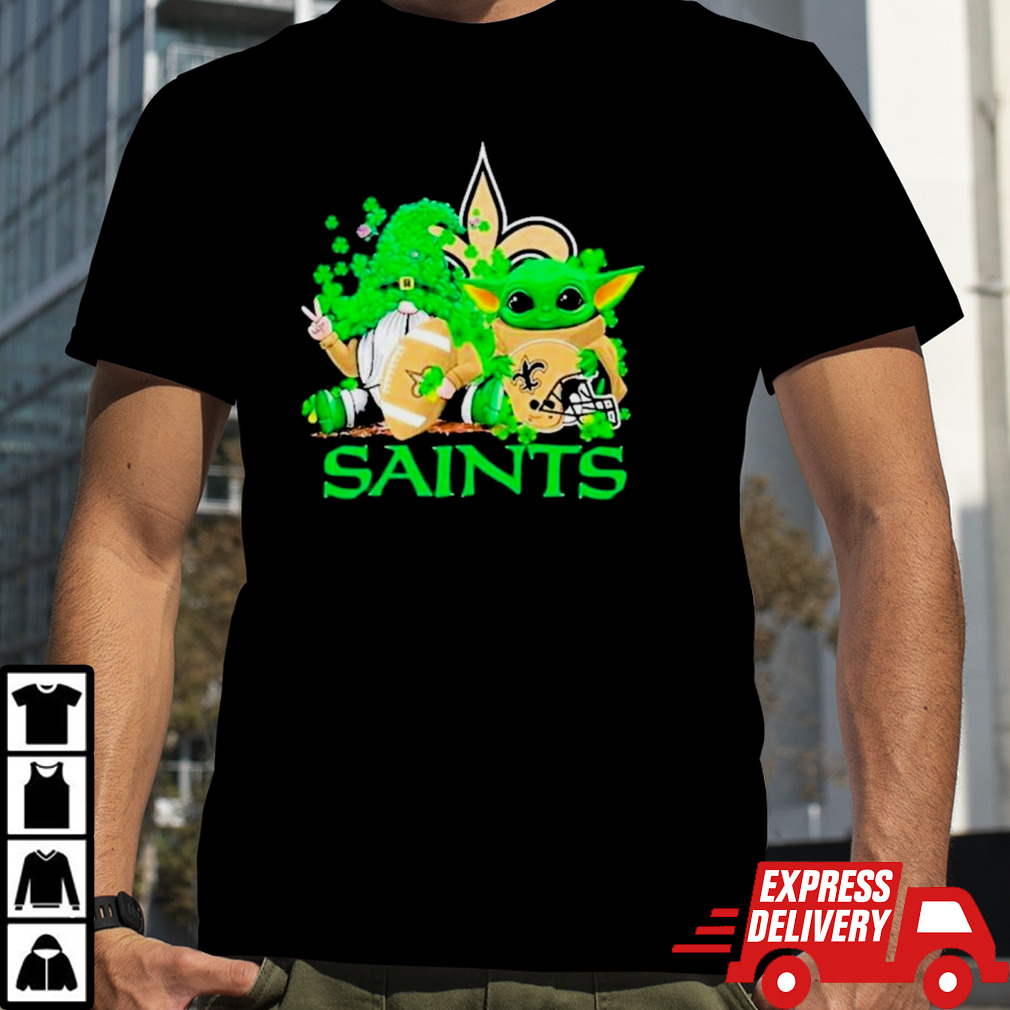 New Orleans Saints Baby Yoda Happy St.Patrick’s Day Shamrock shirt