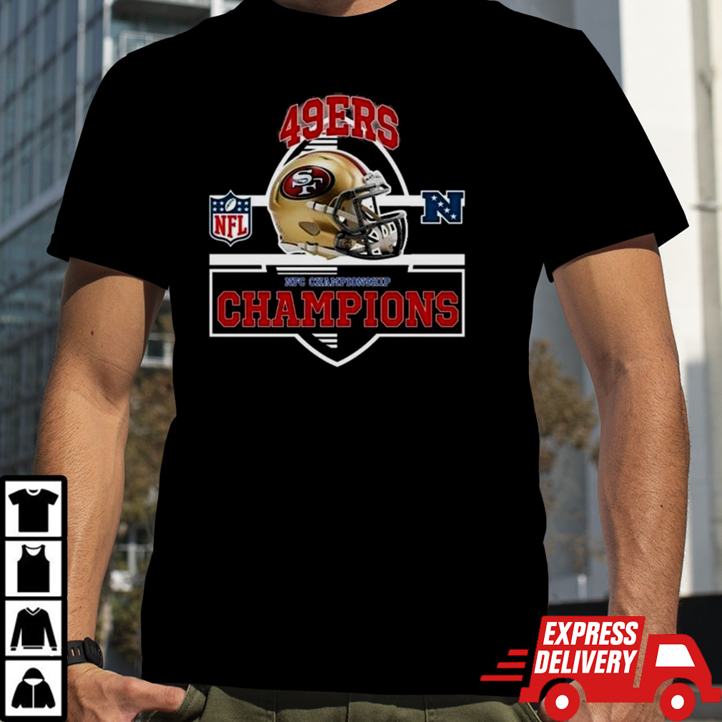 San Francisco 49ers Are 2024 NFC Championship Champions NFL Playoffs Team Helmet T-Shirt