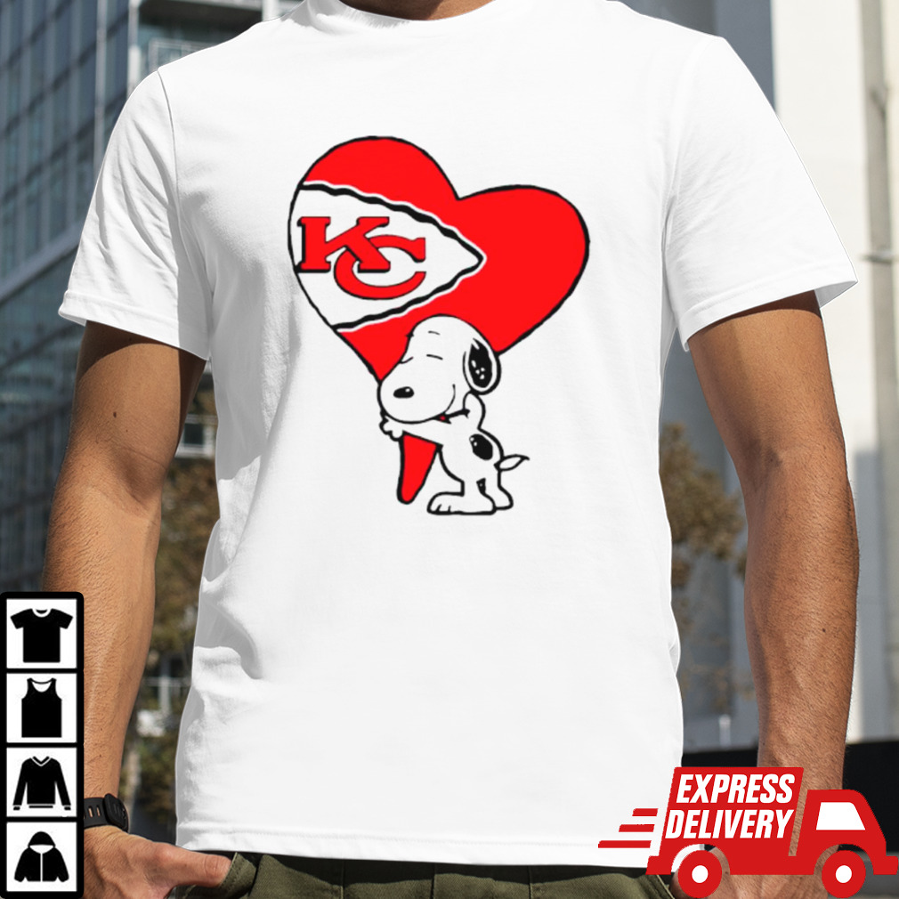 Snoopy KC Kansas City Chiefs heart love cartoon football shirt