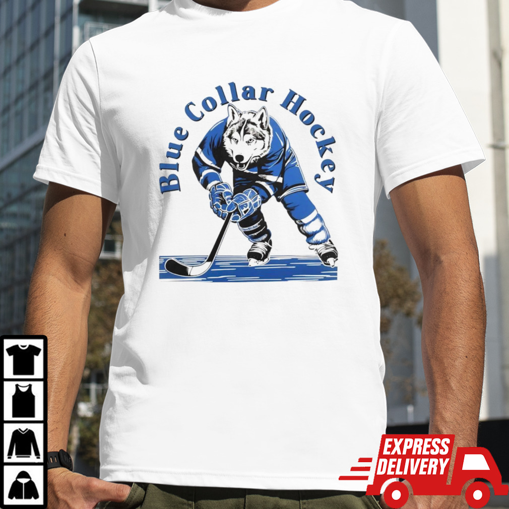 Blue collar hockey shirt