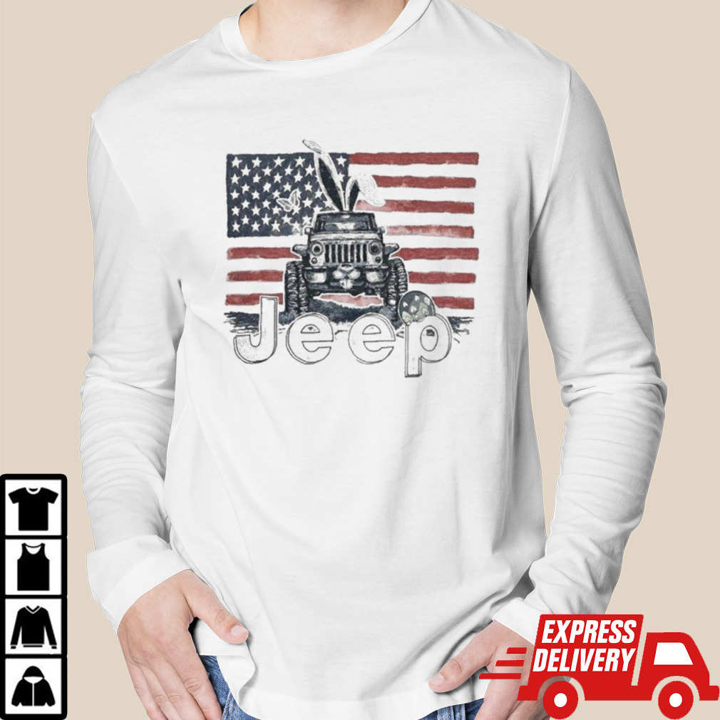 Car Rabbit Jeep Easter American 2024 Shirt